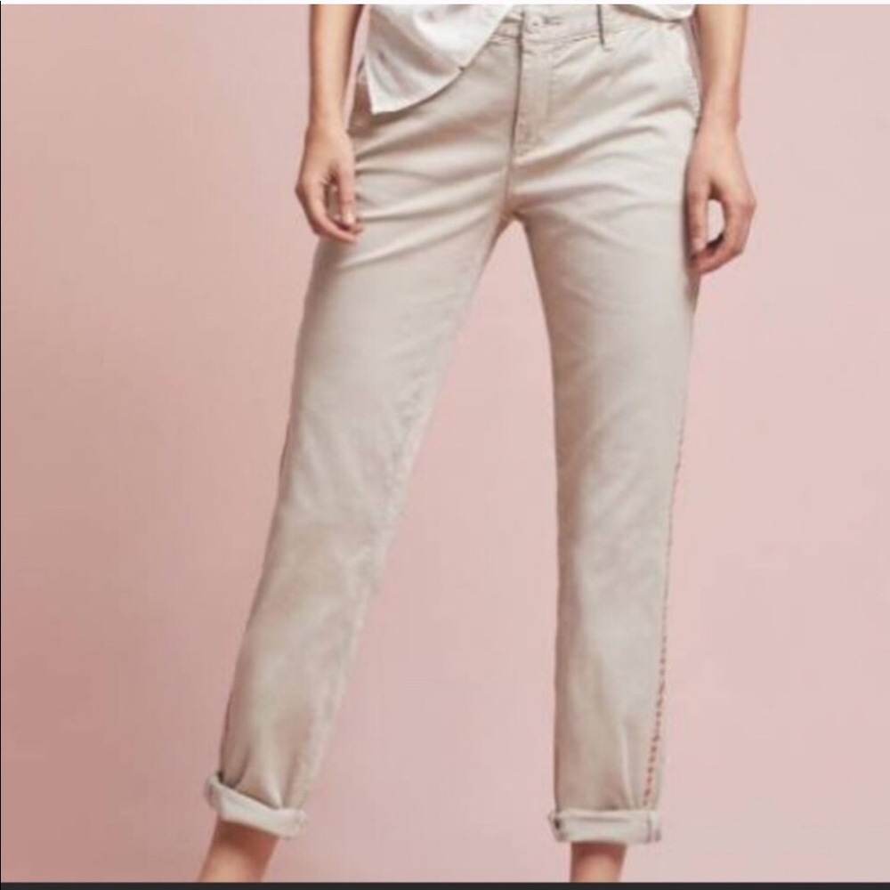 Anthro khaki ribbon chinos